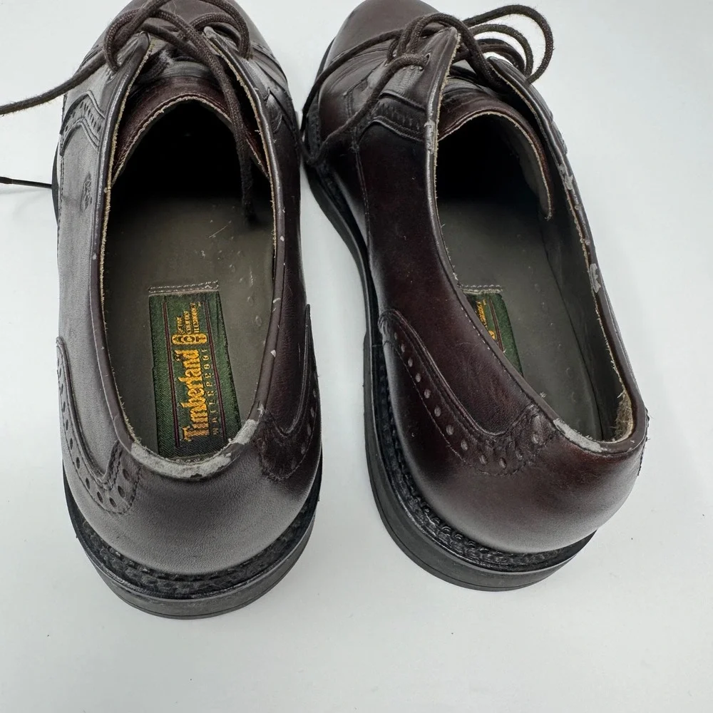 Timberland Mens Size 8.5 Oxford Cap Toe Dress Shoes Dark Brown‎ Leather 92074